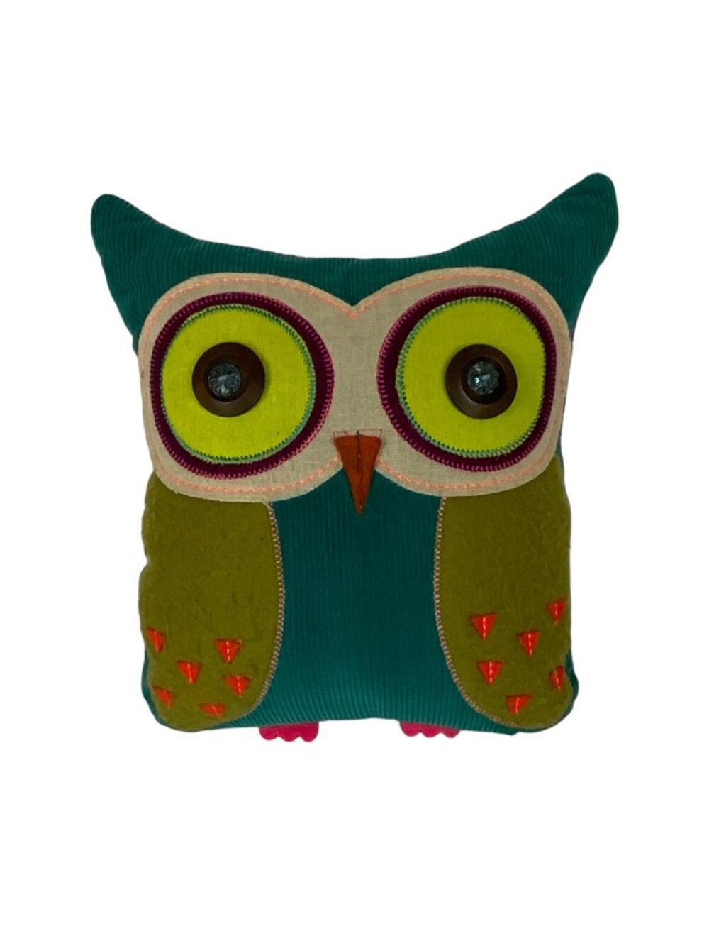 Owl-Shaped Decorative Throw Pillow With Embroidered "You Are Loved" Back